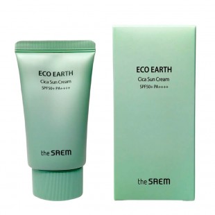 THE SAEM Eco Earth Cica Sun Cream SPF 50+ PA++++/Солнцезащитный крем для чувствительной кожи 50 мл.